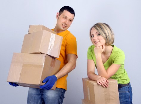 Packed boxes and furniture loaded for a Streatham move