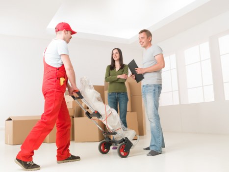 Boxes and furniture loaded for urgent removals in Streatham